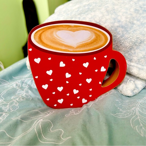 Adorable Latte Coffee Lover Home Decor Accent Tiered Tray Decor Display - Picture 2 of 9